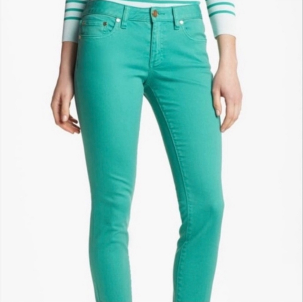 Tory Burch Green Cropped Skinny Jean. Sz 30 (A90)